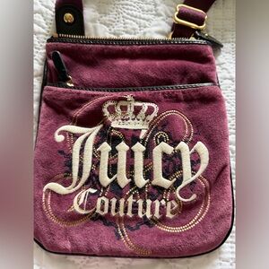 Juicy Couture Crossbody Bag Purse Vintage Y2K Velour Purple RARE see pics